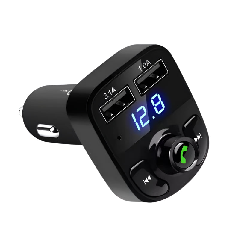 Bluetooth FM трансмитер с USB зарядно и микрофон за кола