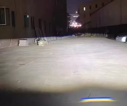 CANBus LED крушки с вградена лупа за прецизно осветяване - пример на тъмен участък