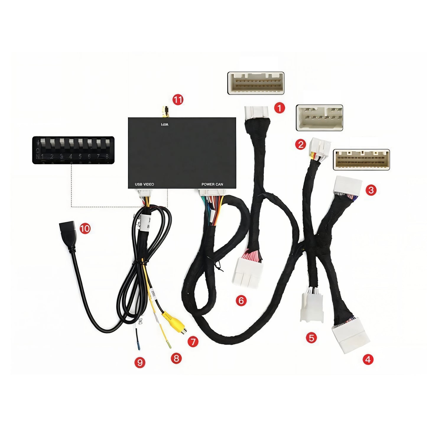 Carplay и Android Auto модул за Toyota Touch 2.0 и Entune 2.0 - съдържание на комплекта