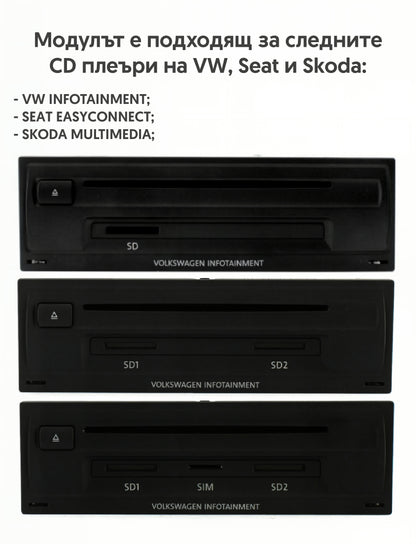 Висококачествен Carplay модул за VW, Seat и Skoda с MIB, MIB 2 и MIB 2.5 медии - подходящи CD Player-и