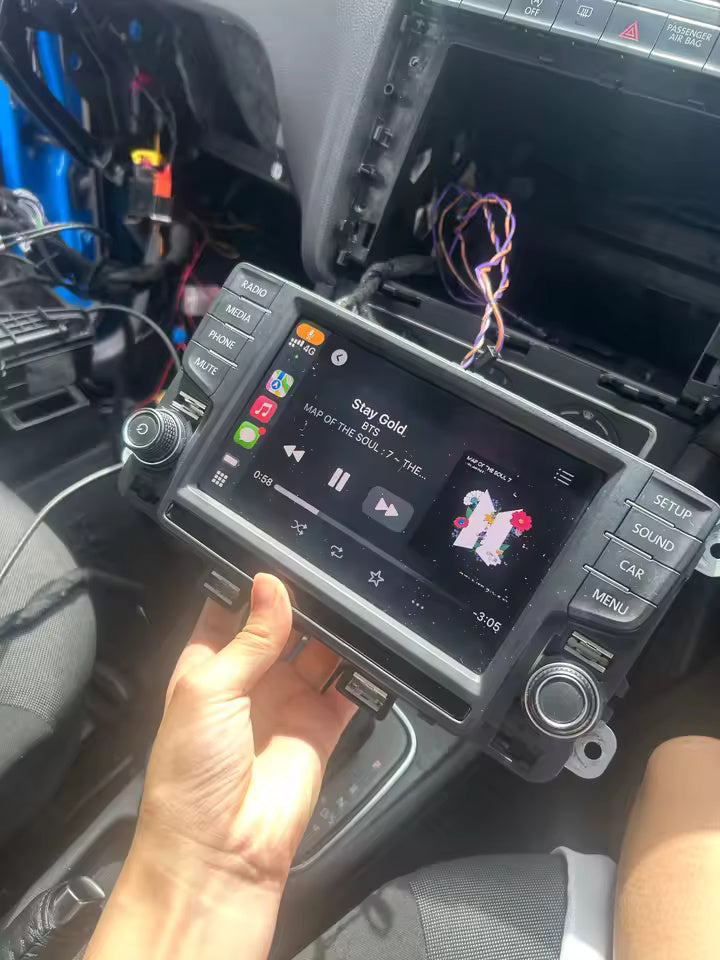 Висококачествен Carplay модул за VW, Seat и Skoda с MIB, MIB 2 и MIB 2.5 медии - пример на монтаж