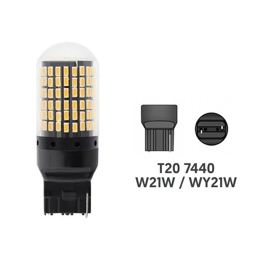 LED диодни крушки със 144 SMD диода - T20 7440 W21W WY21W