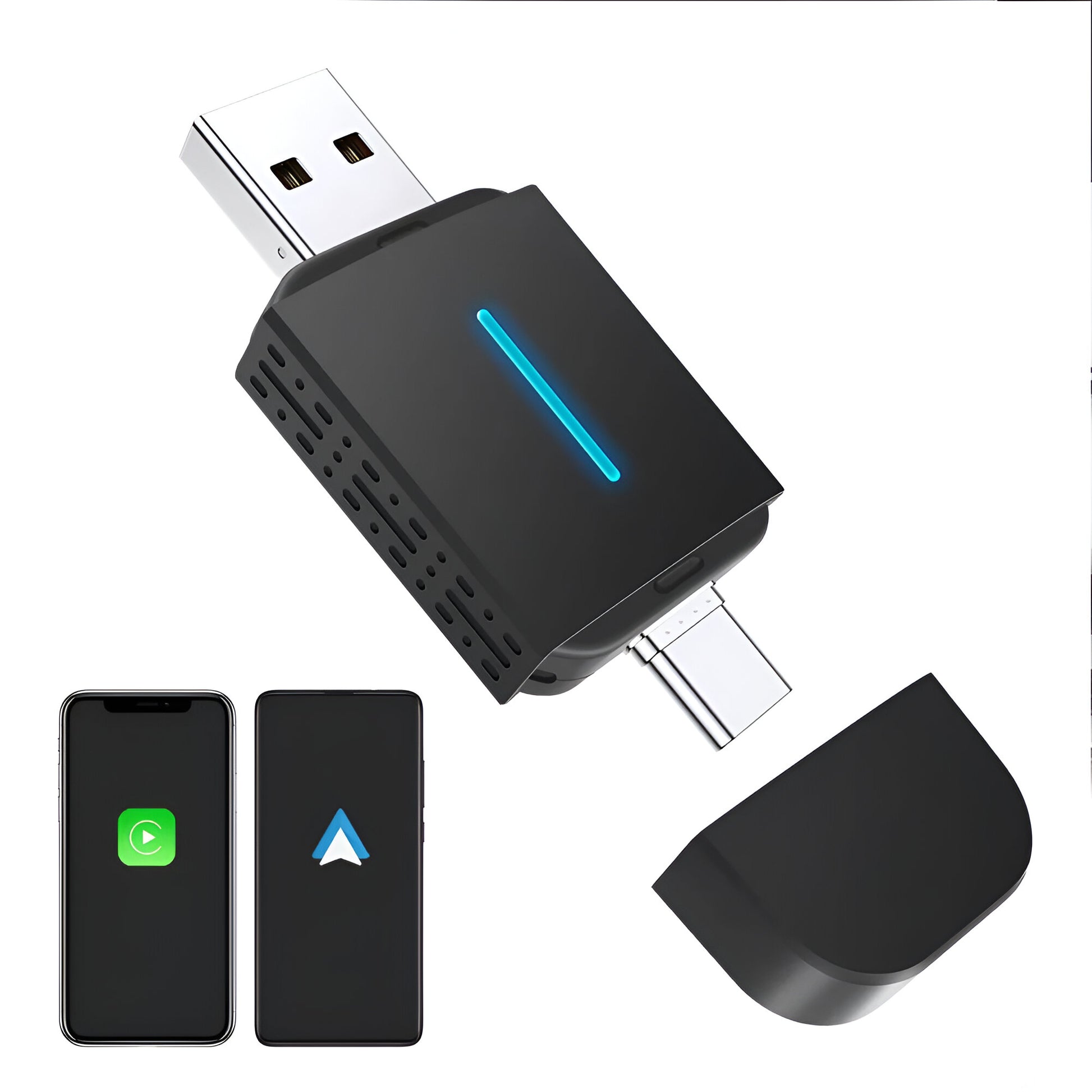 CarPlay и Android Auto адаптер за безжична връзка за USB и Type-C