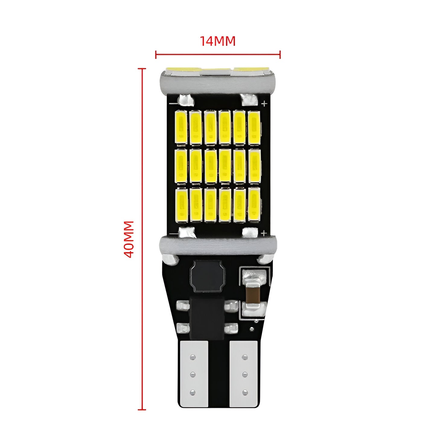 Изключотелно мощни T15 CANBus LED крушки за задна и габарити - размери